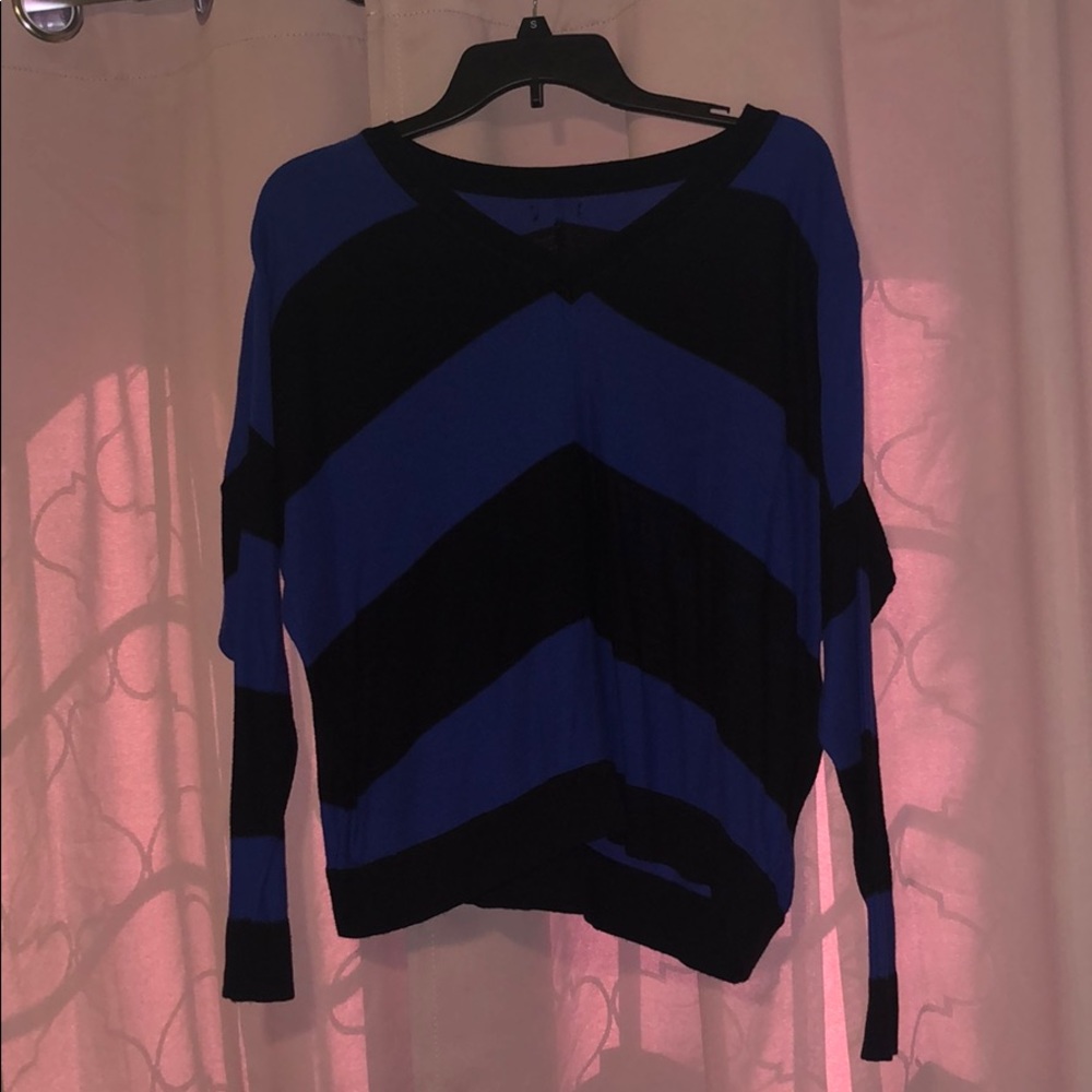 Black and blue striped sweater